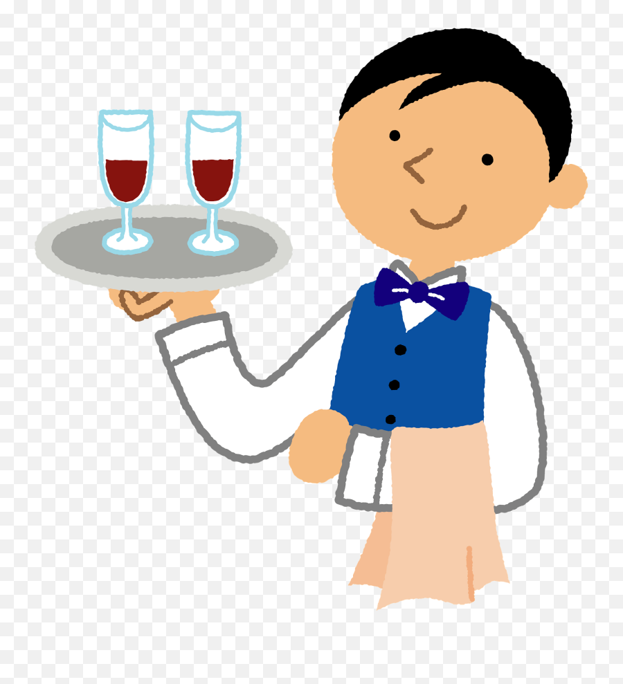 Waiter Man Carrying Wine Clipart Free Download Transparent - Champagne Glass Emoji,Wine Clipart