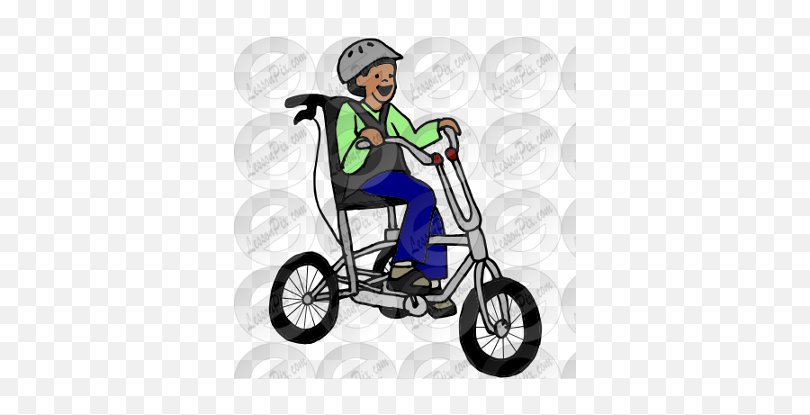 Adaptive Bike Picture For Classroom Therapy Use - Great Emoji,Tricycles Clipart