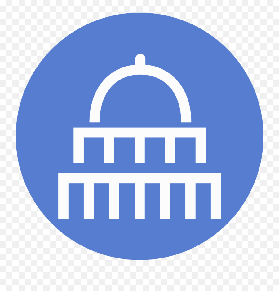Election United States Capitol Outline Icon Circle Blue Emoji,Usa Outline Png