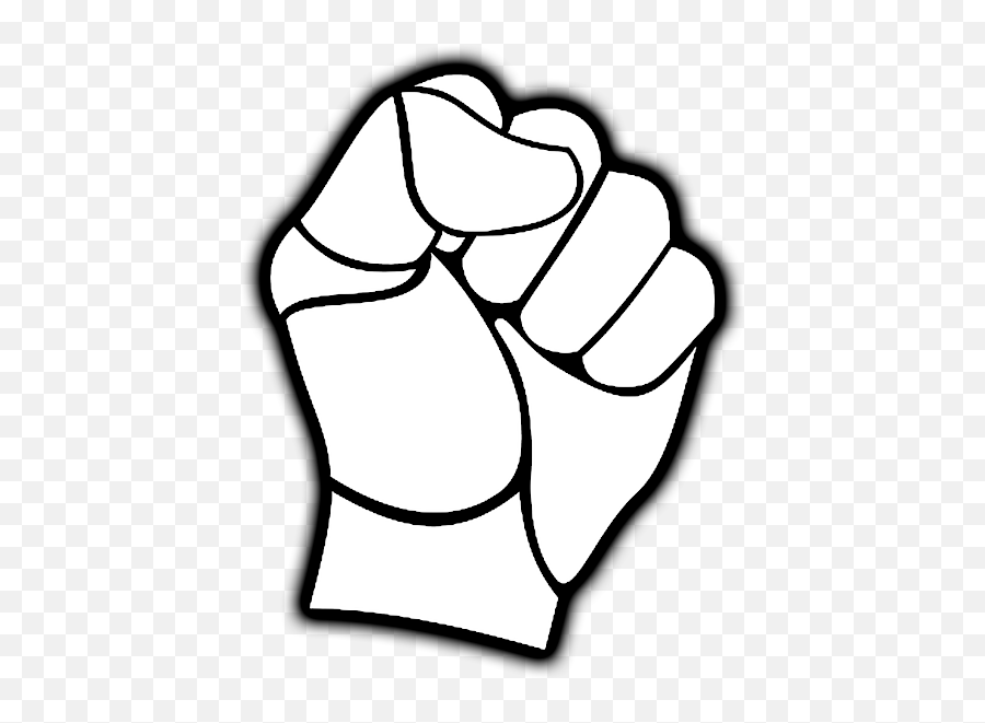 Clenched Power Fist White On Black Kids T - Shirt For Sale Emoji,Black Power Fist Png