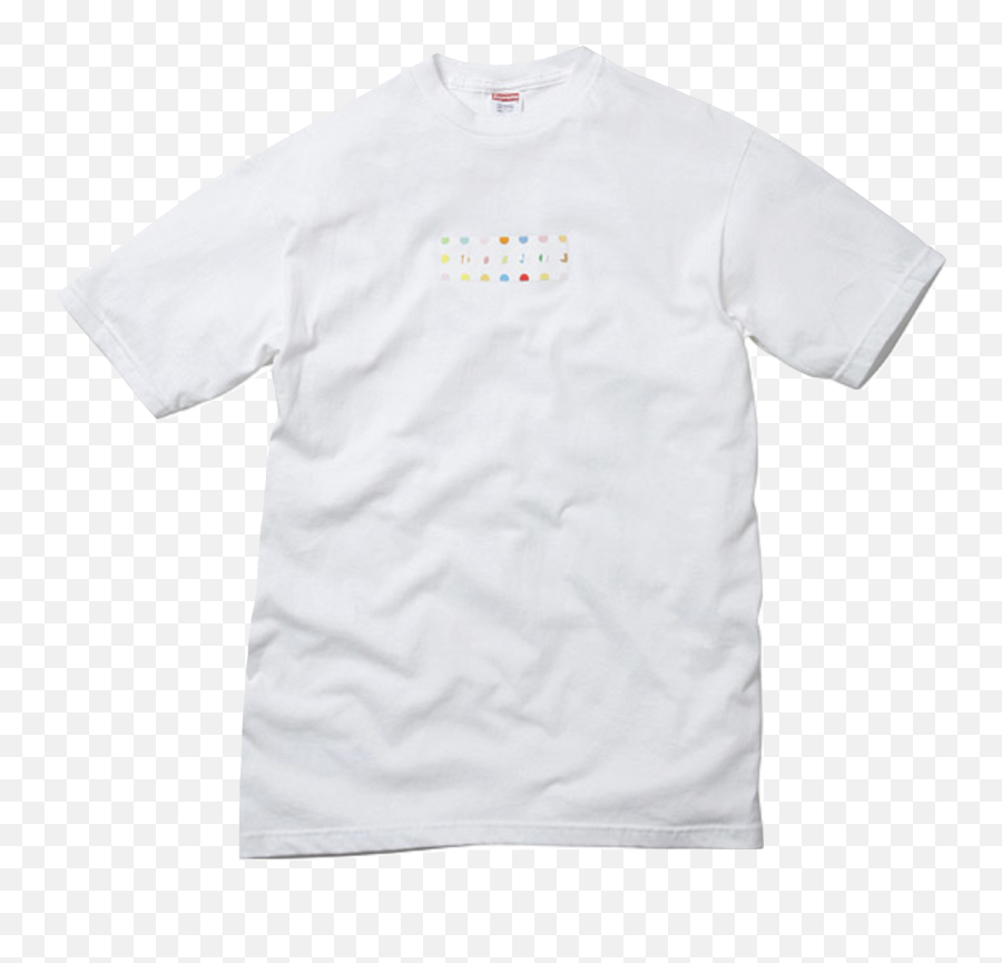 Supreme Damien Hirst Box Logo Tee Fw09 - White Short Sleeve Emoji,Supreme Logo