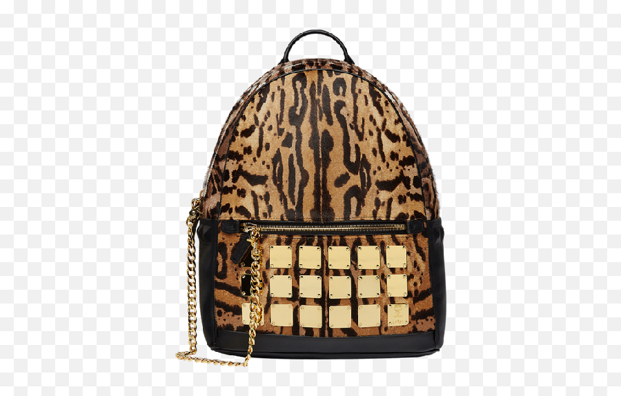 Stark Logo Plate Backpack In Leopard Haircalf In Co - Mcm Leopard Backpack Emoji,Stark Logo