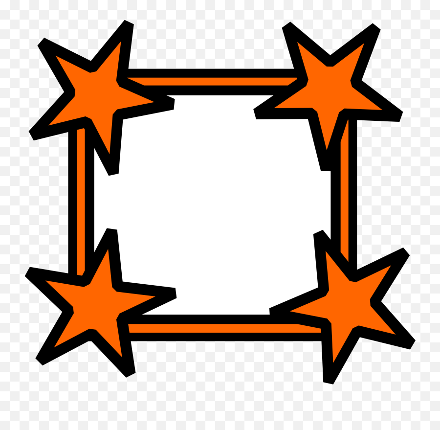 Orange Star Frame Clipart Free Image - Bingkai Bintang Emoji,Frame Clipart