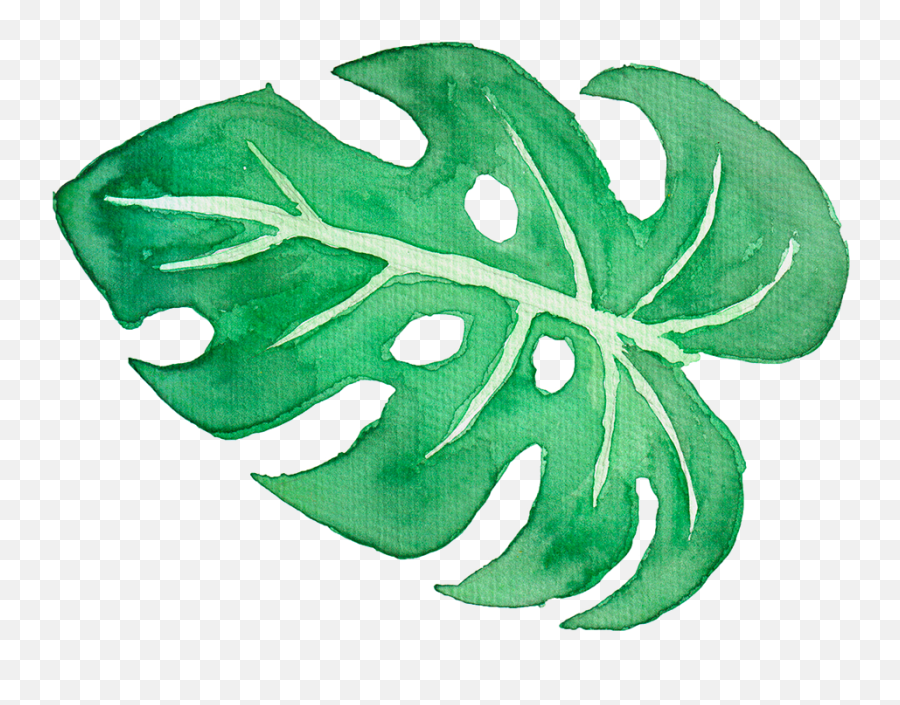 Tropical Leaves Watercolor Png - Tropical Leaf Clipart Watercolor Emoji,Tropical Clipart