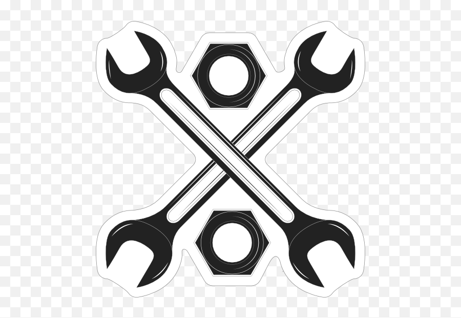 Crossed Wrench Racing Car Sticker Emoji,Wrench Clipart Black And White
