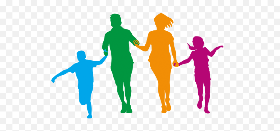 5k Run Running Fun Run Parkrun The - Silhouette Colorful Family Clipart Emoji,Family Walking Png