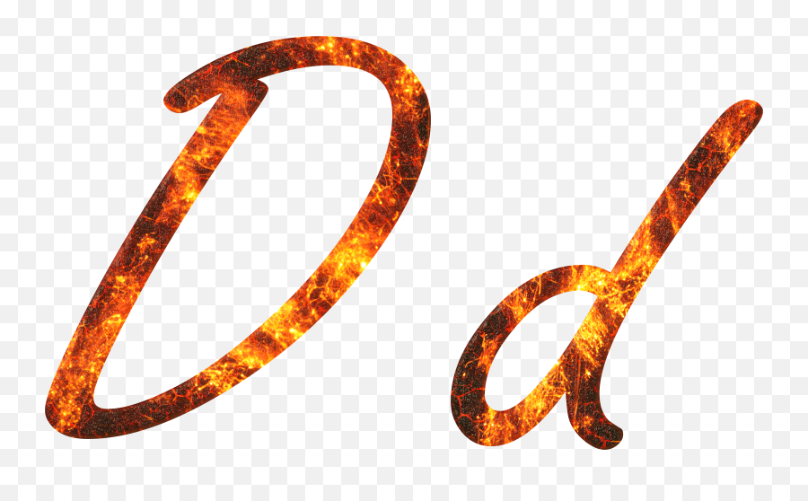 Big And Small D Letters With The Fire Pattern At White Emoji,D Clipart