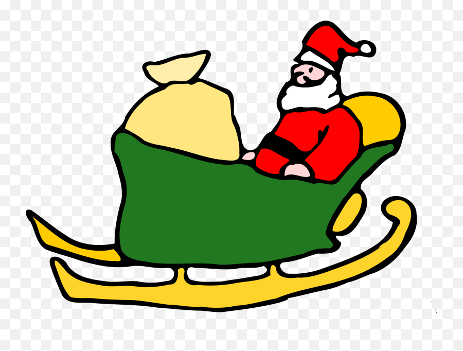 Santa Sleigh Drawing Free Image - Santa In A Sleigh Outlines Emoji,Santa Sleigh Clipart