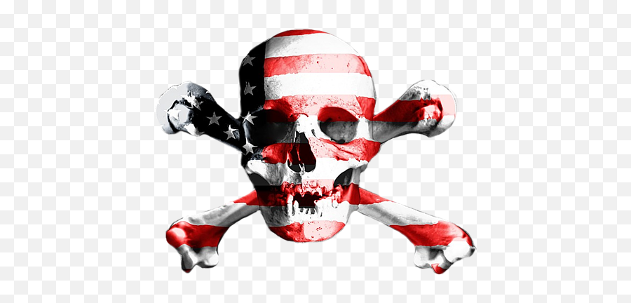 American Flag Skull And Crossbones Spiral Notebook - Scary Emoji,Skull And Crossbones Png