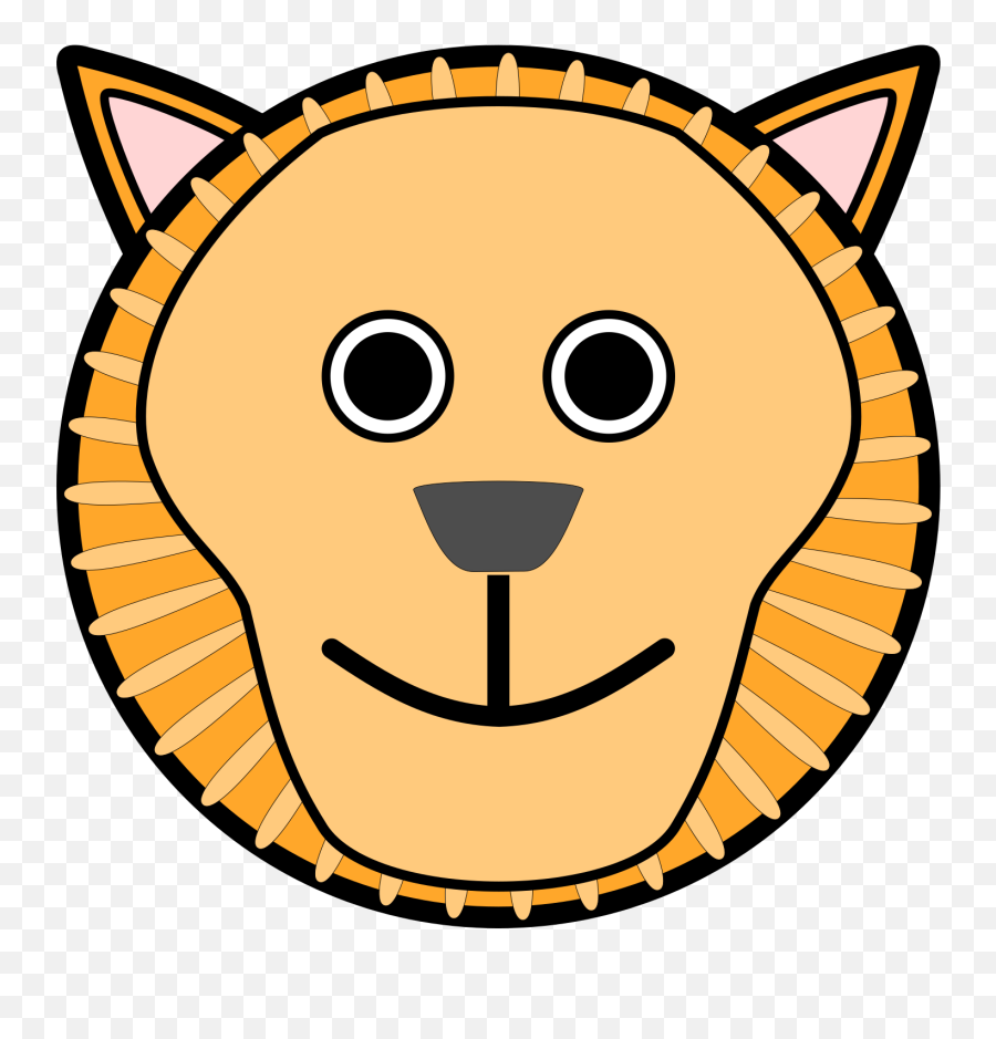 Circle Lion Head Svg Vector Circle Lion Head Clip Art - Tiger Faces Drawing Cartoon Emoji,Lion Head Clipart Black And White