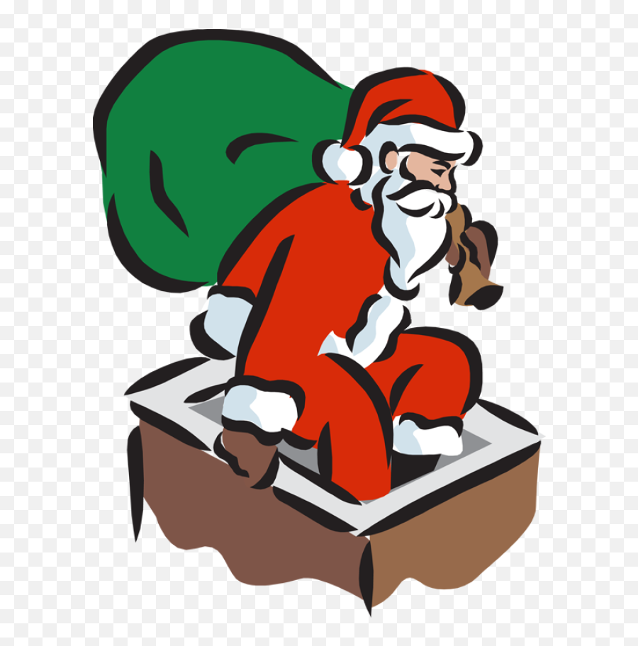 Great Santa Clip Art - Santa Claus Emoji,Chimney Clipart