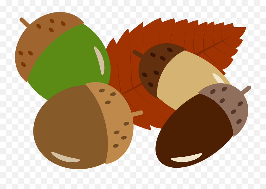 Acorns And Fallen Leaf Clipart Free Download Transparent - Acorn Emoji,Acorn Clipart