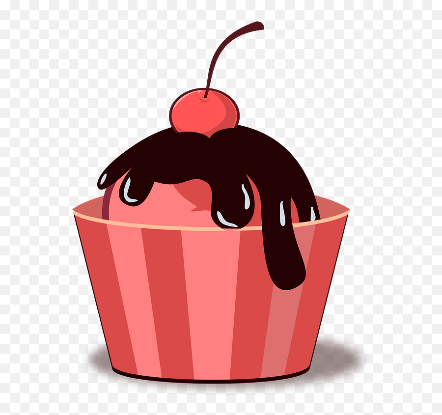 Ice Cream Sundae In A Striped Cup - Cup Ice Cream Png Cartoon Emoji,Icecream Sundae Clipart