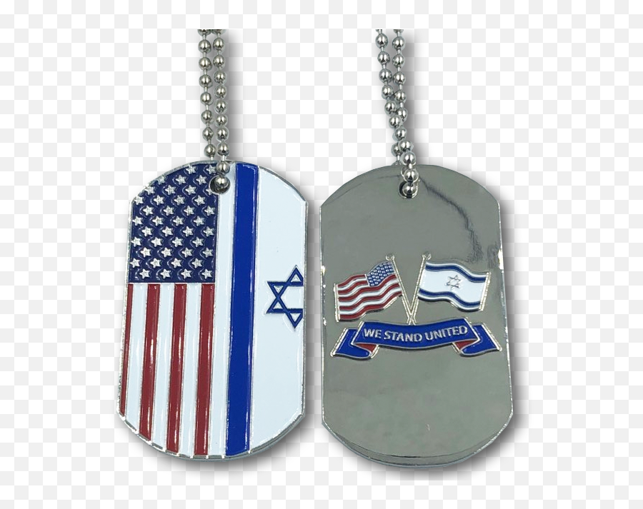 I - 002 American Flag And Israeli Flag Dog Tags Challenge Coin United We Stand Emoji,Israel Flag Png