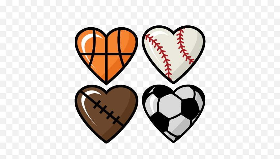 Download Sports Hearts Set Scrapbook Cut File Cute Clipart Emoji,Hearts Clipart Png