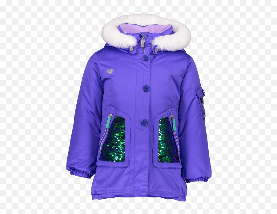 Girls Sparkle Winter Jacket - Purple Emoji,Purple Sparkles Png