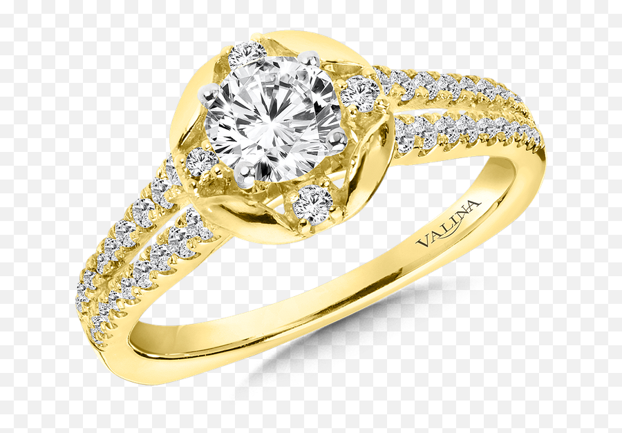 Diamond Engagement Ring Mounting In 14k Yellow Gold 30 Ct Tw Emoji,Ring Transparent Background