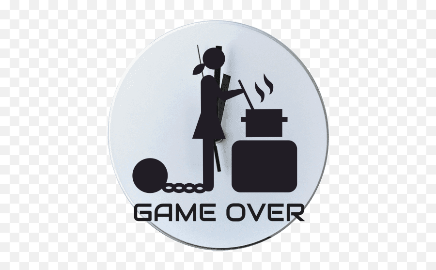 Game Over Girl Custom Round Wall Clock With Logo And Emoji,Game Over Transparent