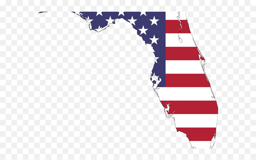 Map Of The Usa Flag Clipart Png - Florida State With American Flag Png Emoji,Us Flag Clipart