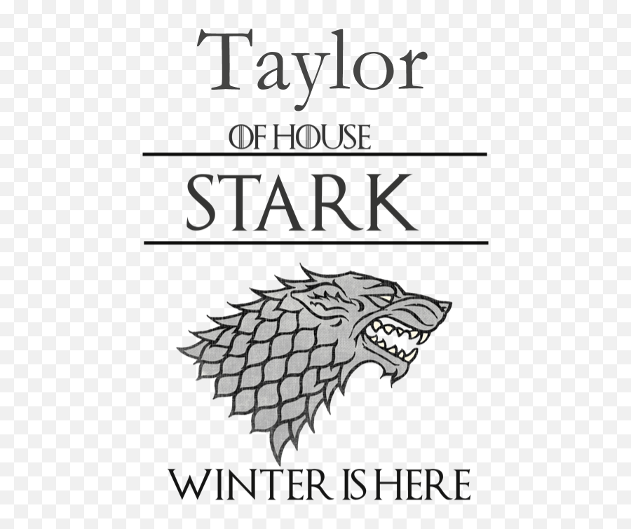 Download Hd Back Design - House Stark Logo Png Transparent House Stark Game Of Thrones Sigils Emoji,Stark Logo