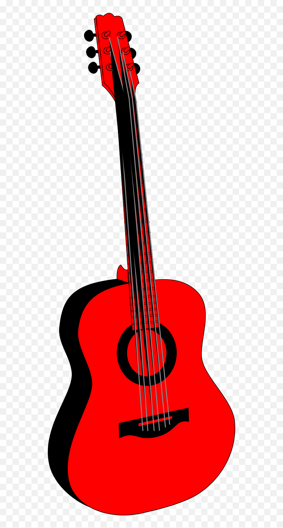 Red Guitar Clipart Free Image - Red And Black Guitar Clipart Emoji,Guitar Clipart Black And White