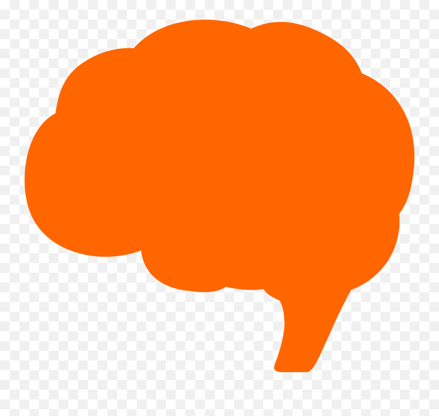 Brains Clipart Orange - Orange Brain Full Size Png Brain Clip Art Orange Emoji,Brain Clipart Png