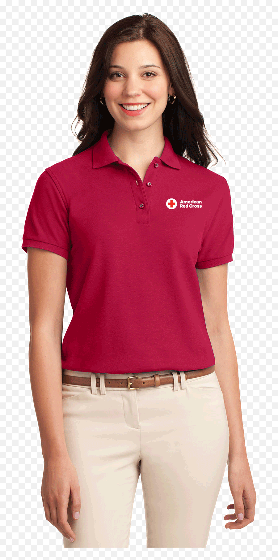 Womens Cotton Polo Shirt - Polo Shirt For Women Emoji,Red Shirt Png