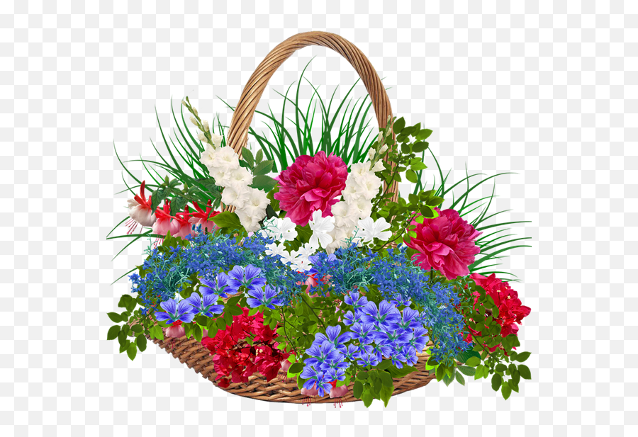 Flowers Basket Transparent Background - Png Transparent Background Basket Flower Png Emoji,May Flowers Clipart