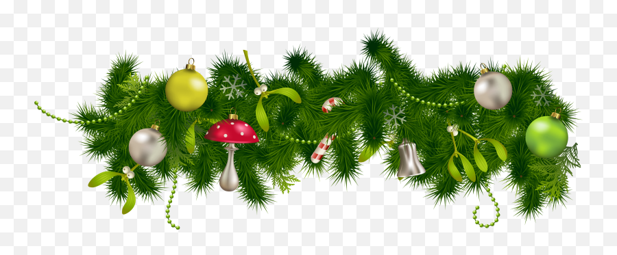 Garland Clipart Christmas Tree Garland Picture 1191786 - Green Christmas Decor Png Emoji,Christmas Wreath Clipart