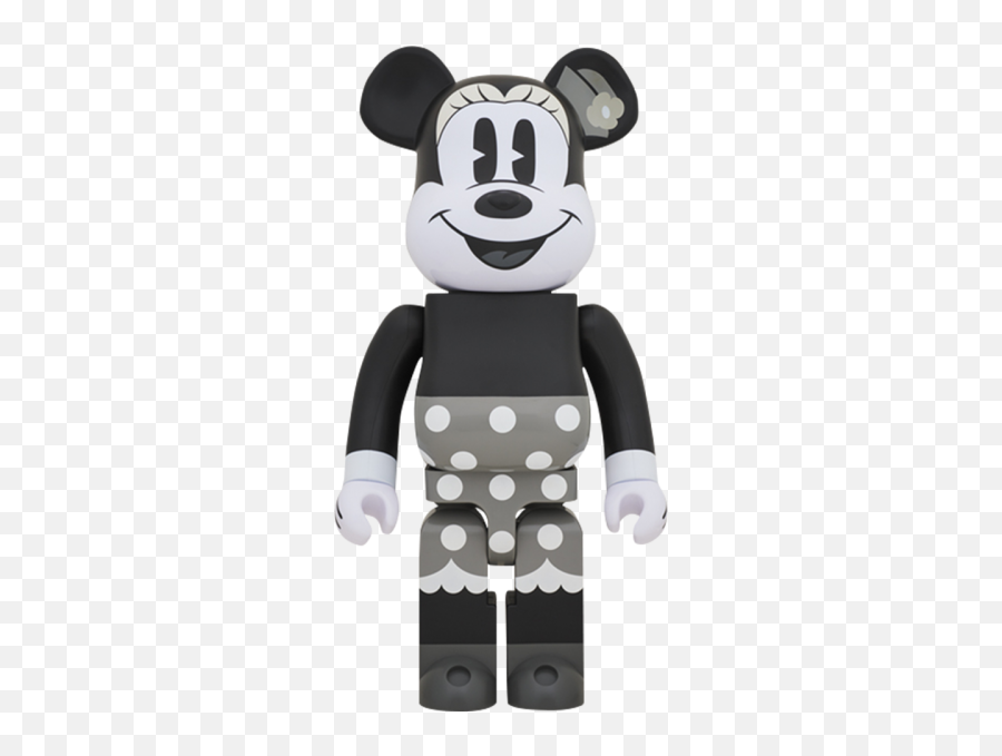 Disney Bearbrick Minnie Mouse Black And White Version 1000 Figure - Bearbrick Mickey Mouse 1000 Emoji,Minnie Mouse Clipart Black And White