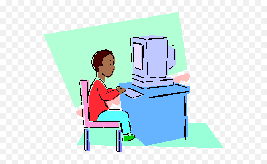 Kids On Computers Clipart - Kids Using Computer Png Emoji,Computers Clipart