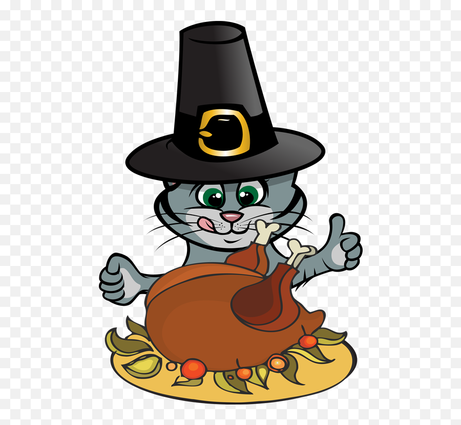Thanksgiving Clip Art - Thanksgiving Cat Clipart Emoji,Thanksgiving Turkey Clipart