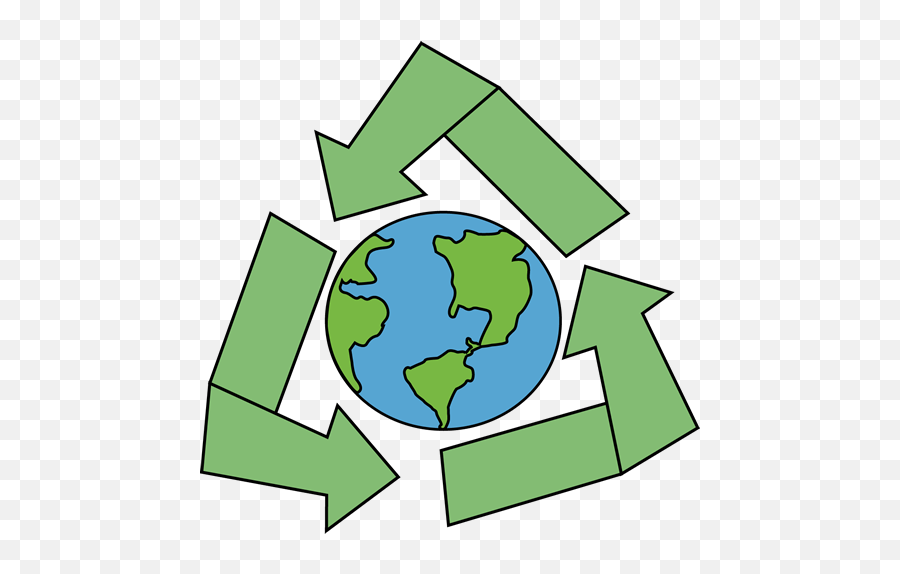 Earth With Recycle Symbol Clip Art Image Earth With - Earth Vertical Emoji,Earth Day Clipart
