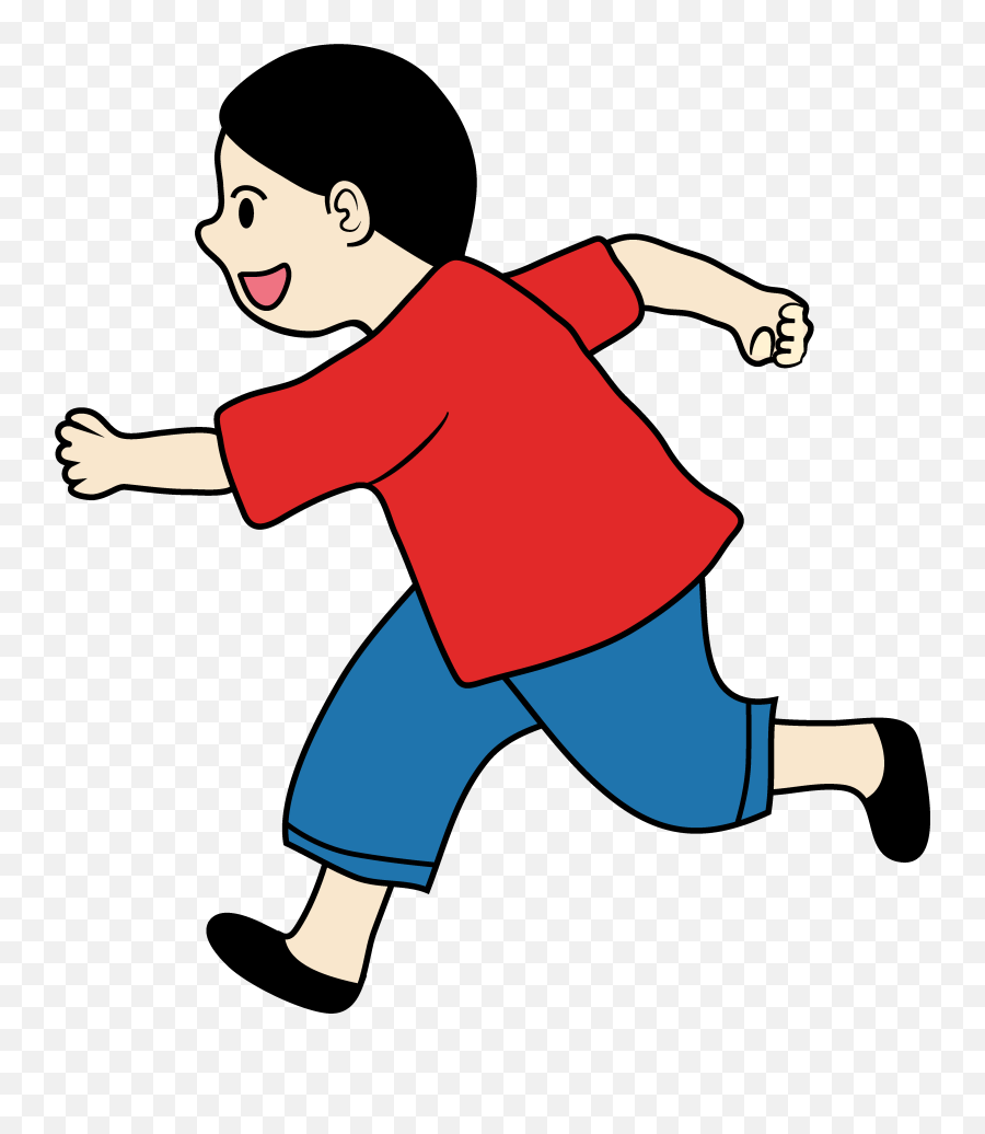 Kid Clipart Of A Little Boy Running - Kid Clip Art Running Emoji,Boy Clipart