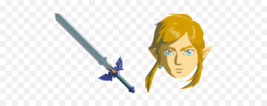 The Legend Of Zelda Link Master Sword Cursor U2013 Custom Cursor - Link Master Sword Emoji,Botw Logo