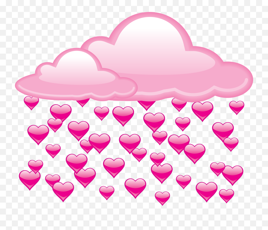 Rain Love Heart Clip Art - Nuvem Chuva De Benção Png Transparent Pink Aesthetic Cute Emoji,Rain Png