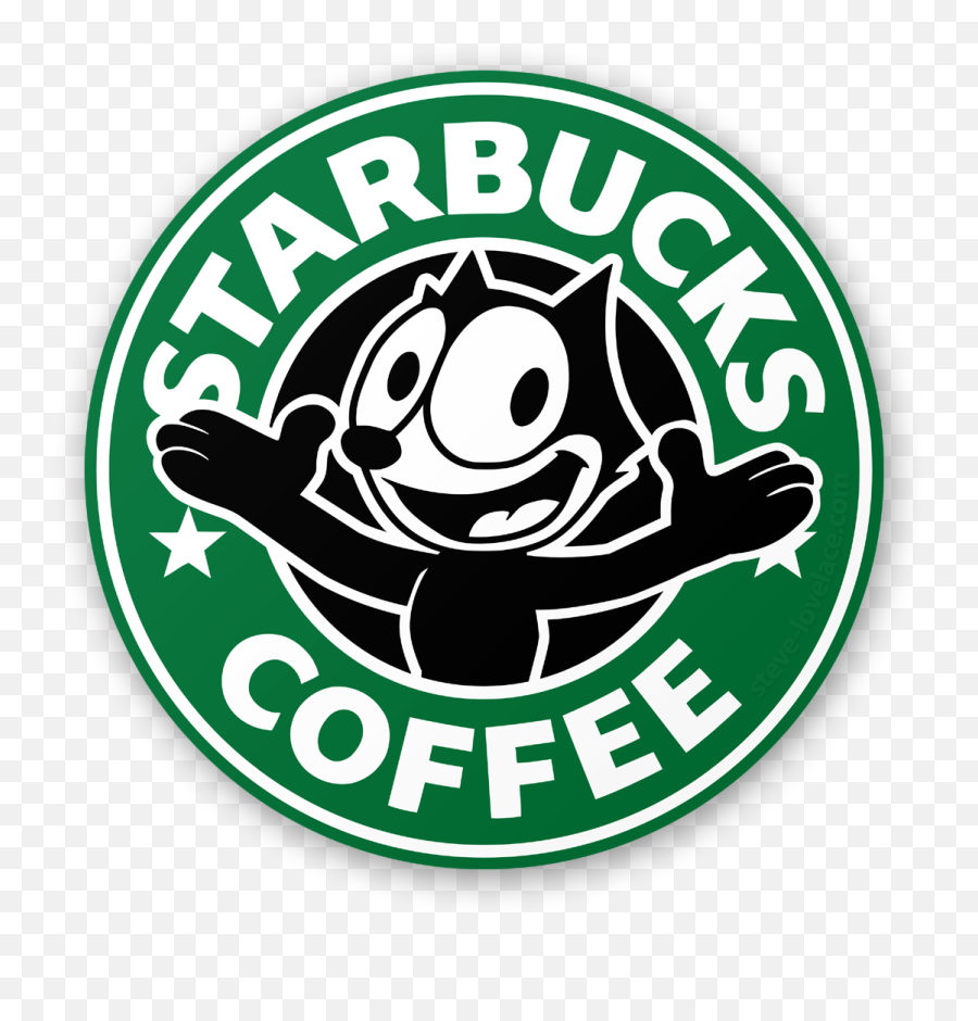 Cat Logos Steve Lovelace - Felix The Cat Starbucks Emoji,Starbucks Logo