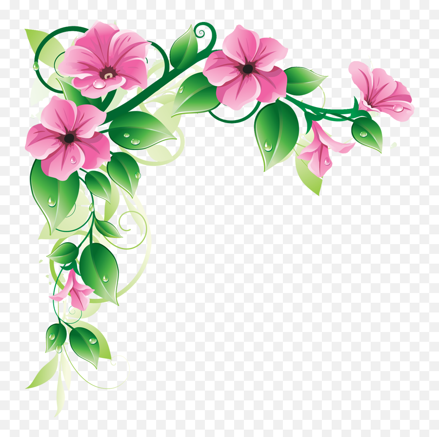 Flowers Border Clipart Png - Border Flower Clipart Emoji,Border Clipart