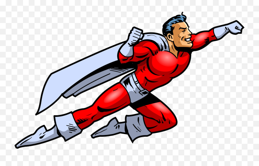 Superhero Clipart - Super Hero Flying Clip Art Emoji,Superhero Clipart