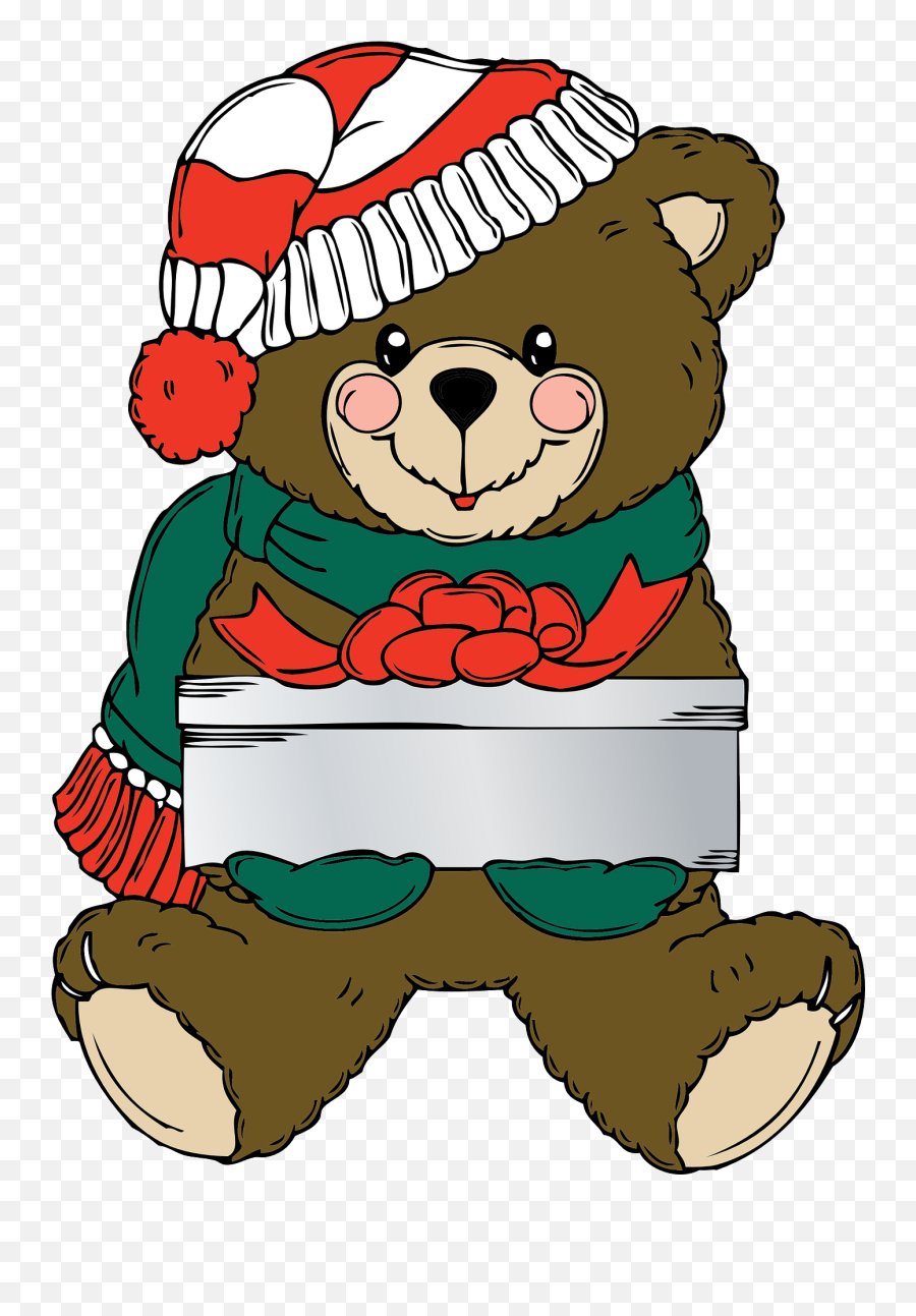 Christmas Teddy Bear Clipart Free Image - Christmas Teddy Bear Clip Art Emoji,Teddy Bear Clipart