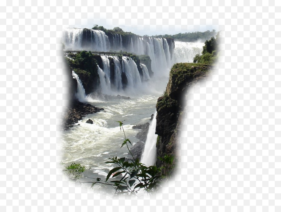 Waterfall Painting River Stream Water - Iguazu Falls Emoji,Water Stream Png