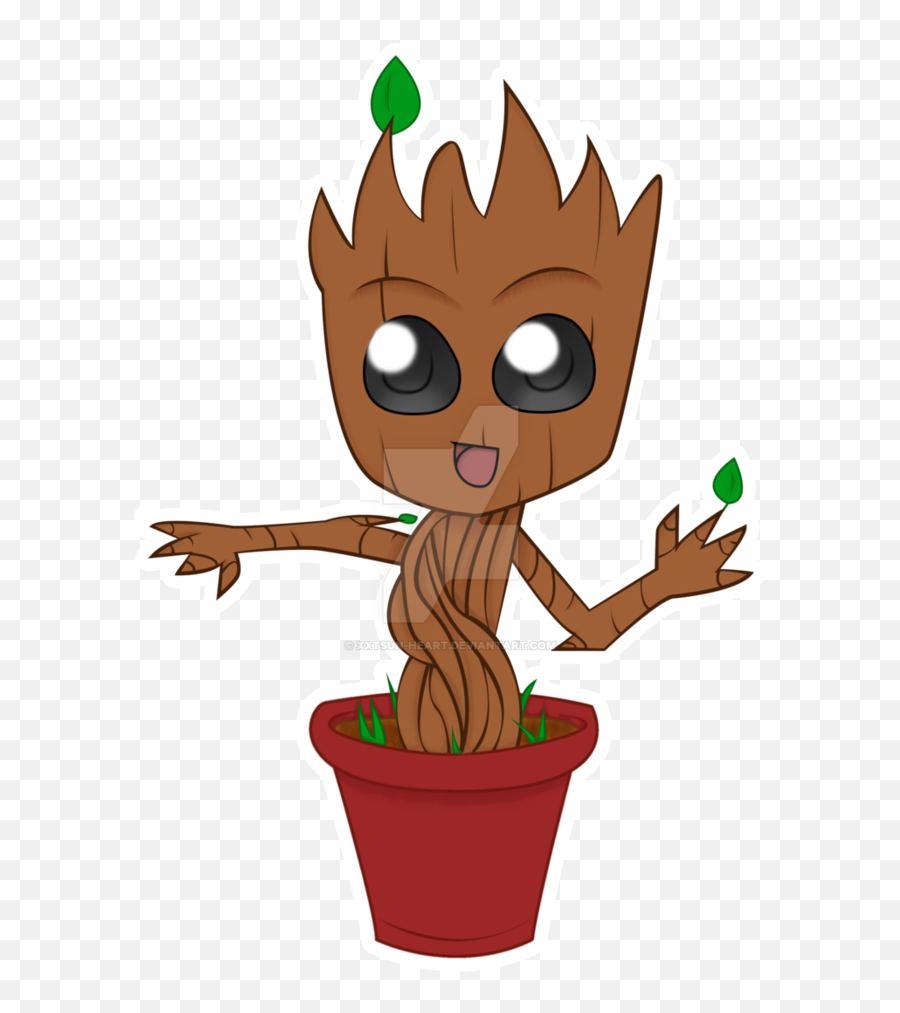 I Am By Xxtsun - Baby Groot En Maceta Dibujo Emoji,Groot Clipart