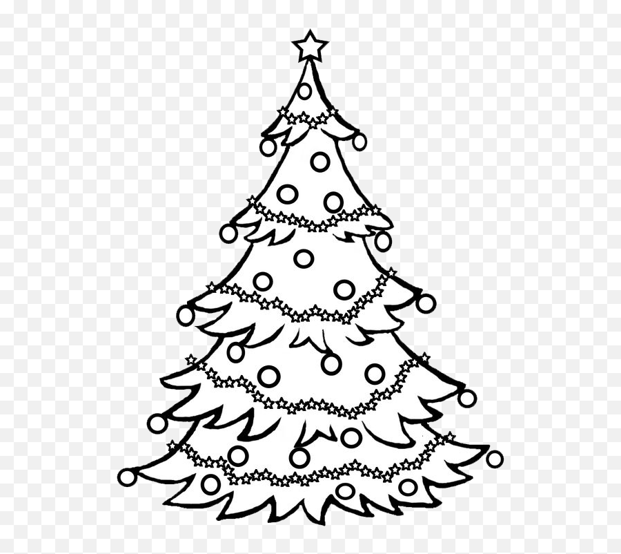 Download Pine Tree Clipart Black And White Christmas Tree - Christmas Tree Coloring Pages Emoji,Pine Tree Clipart