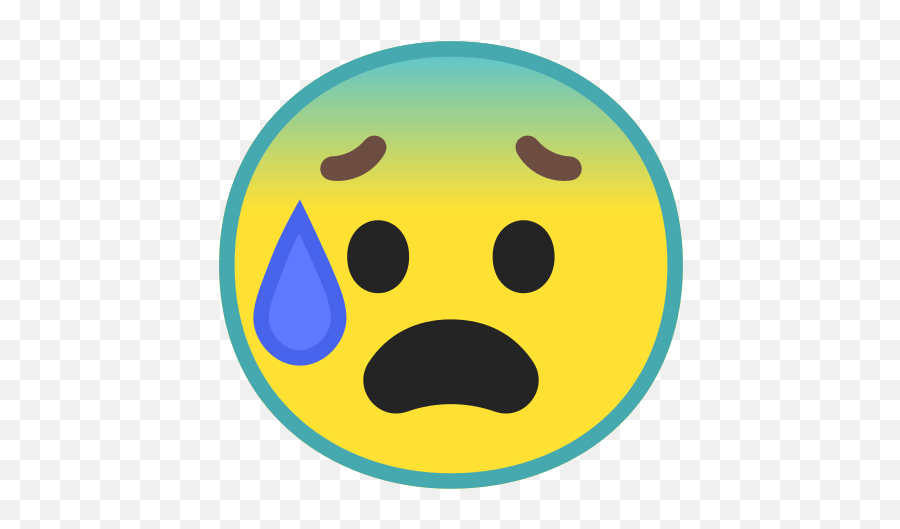 Anxious Face With Sweat Emoji Meaning With Pictures From,Scared Emoji Transparent