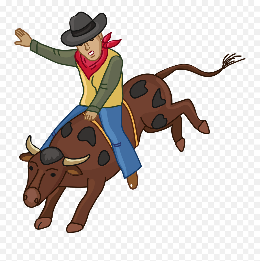 Bull Rodeo Clipart Free Download Transparent Png Creazilla - Bull Riding Emoji,Bull Clipart
