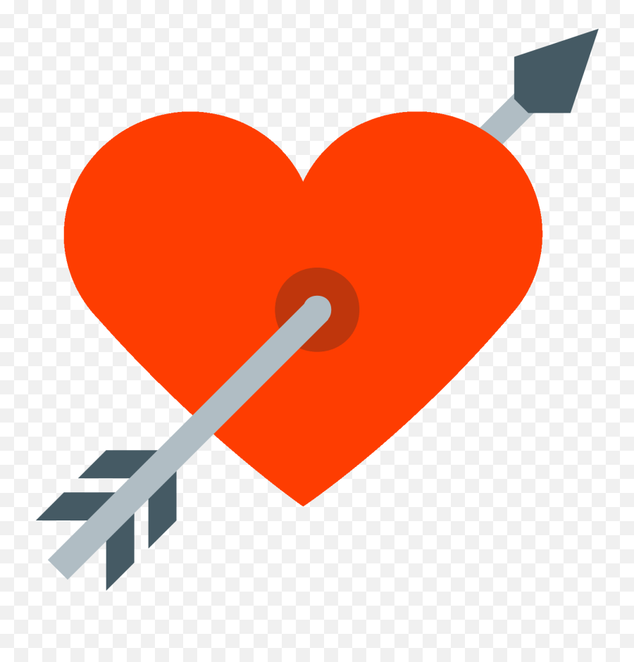 Coeur Png - Orange Heart Symbol With Arrow Emoji,Flecha Png