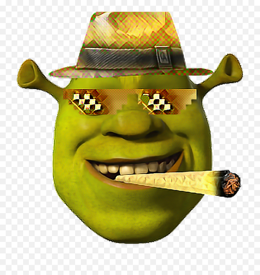 Download Hd Golden Mlg Shrek Face Bling - Transparent Background Memes Png Emoji,Shrek Face Png