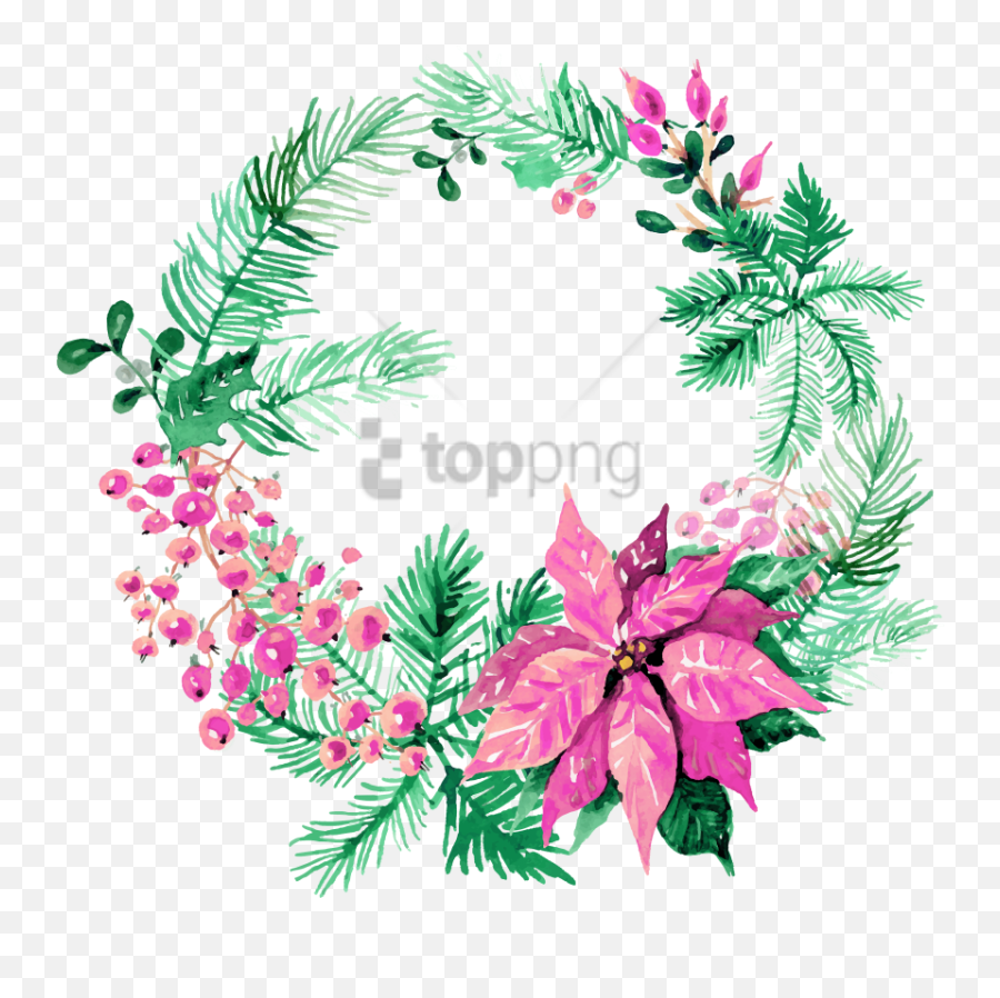 Download Free Png Download Watercolor Christmas Wreath Png - Watercolour Christmas Wreath Png Emoji,Christmas Wreath Clipart