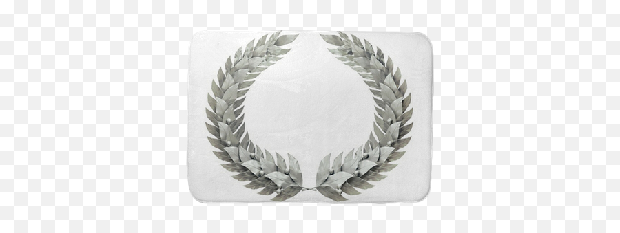 Round Silver Wreath Of Laurel Leaves Bath Mat U2022 Pixers - We Live To Change Silver Wreath Emoji,Laurel Leaves Png
