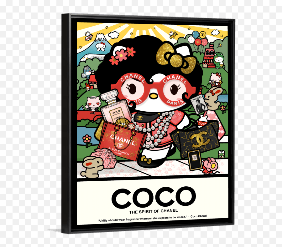 Ohaiyo Kyoto Kitty Coco Print Proof U2013 Pop Art Land - Picture Frame Emoji,Coco Chanel Logo